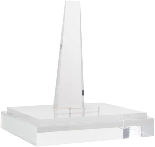 Alice Lane Lucite Galerie Art Stand Home Collection — Clear Acrylic Art Display Stand Lends a Minimalist Touch — Sturdy, Elongated Stand with Square Block Base — Home Décor