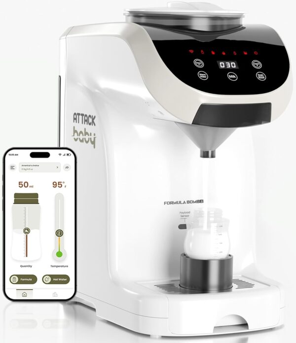 Formula Maker Machine - Accurate WiFi Formula Dispenser with Inbuilt Sensors to Prevent Malnutrition - Instant Heating & Automatic Mixing - Quick Warm Bottle W/Free Mobile App