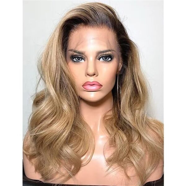 ten chopsticks 180 Density Highlights Ombre Honey Blonde Body Wave HD Invisible 13X4 Lace Front Real Human Hair Wig Pre Plucked Brazilian Virgin Hair,Invisible Bleached Knots,Natural Baby Hair,Women